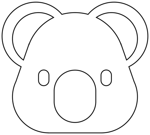 Koala Emoji Coloring Page